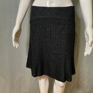 Sparkling Formal Black Skirt Slightly Flared Above Knee Professional SALE